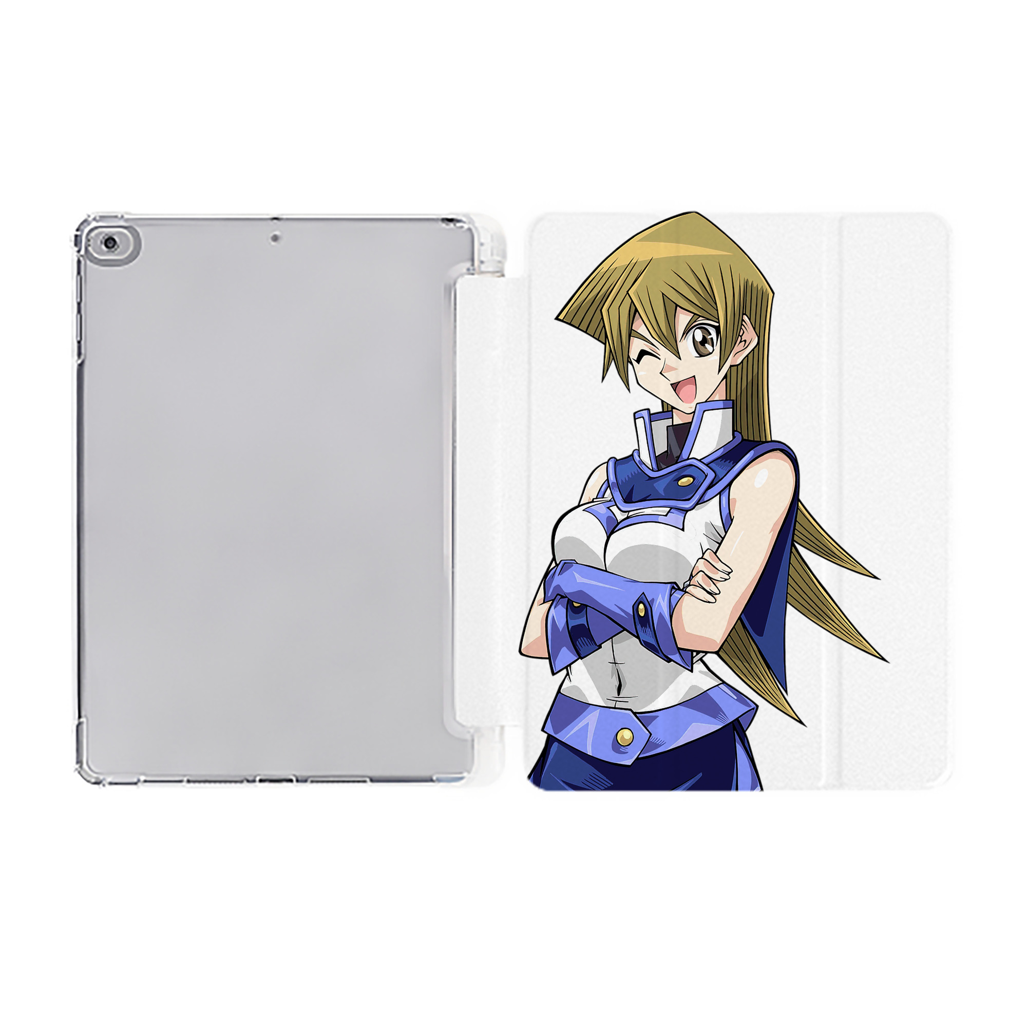 （画像用） 遊☆戯☆王 Yu-Gi-Oh! IPad ケース ペン収納付き 三つ折りスタンド PUレザー×シリコン 対応機種9.5/10.5/10.9インチ